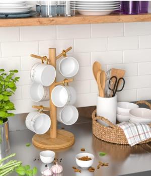 Mug Rack with 6 Hooks