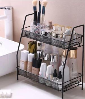 Spice Rack Organizer for Countertop 2 Tier Bathroom Shelf Desktop Makeup Organizer Small Storage Rac