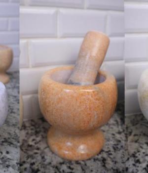  Natural Marble Mortar and Pestle