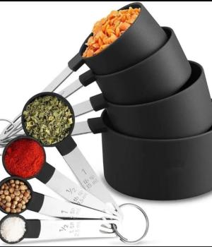 Stainless Steel and PP Material 8 Pieces Nesting Measuring Cups and Spoons Set