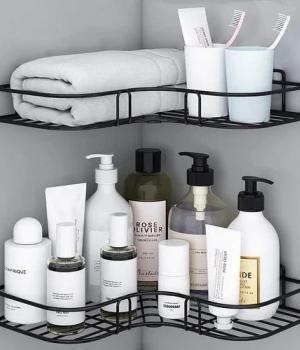 2pcs Wall Mounted Bathroom Corner/Shelf/Rack