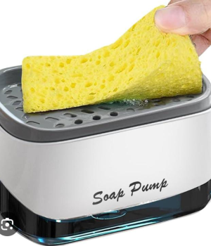 Soap pump and sponge caddy