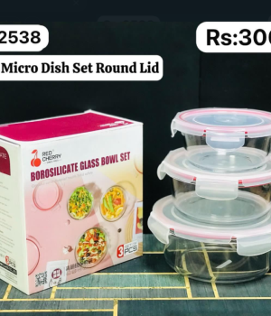 3pcs Micro dish set round lid 