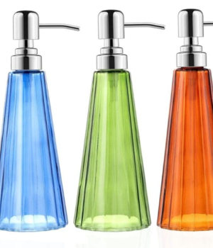 Glass soap dispenser transparent