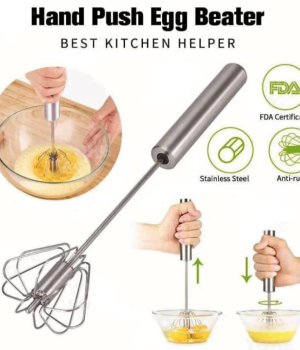 Hand push egg beater