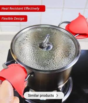 2 Pcs Silicone Oven Mitt Pot Holder Glove