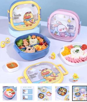 Tedemei BPA-Free Plastic Lunch Box with Dip Container and Cutlery – Premium Quality