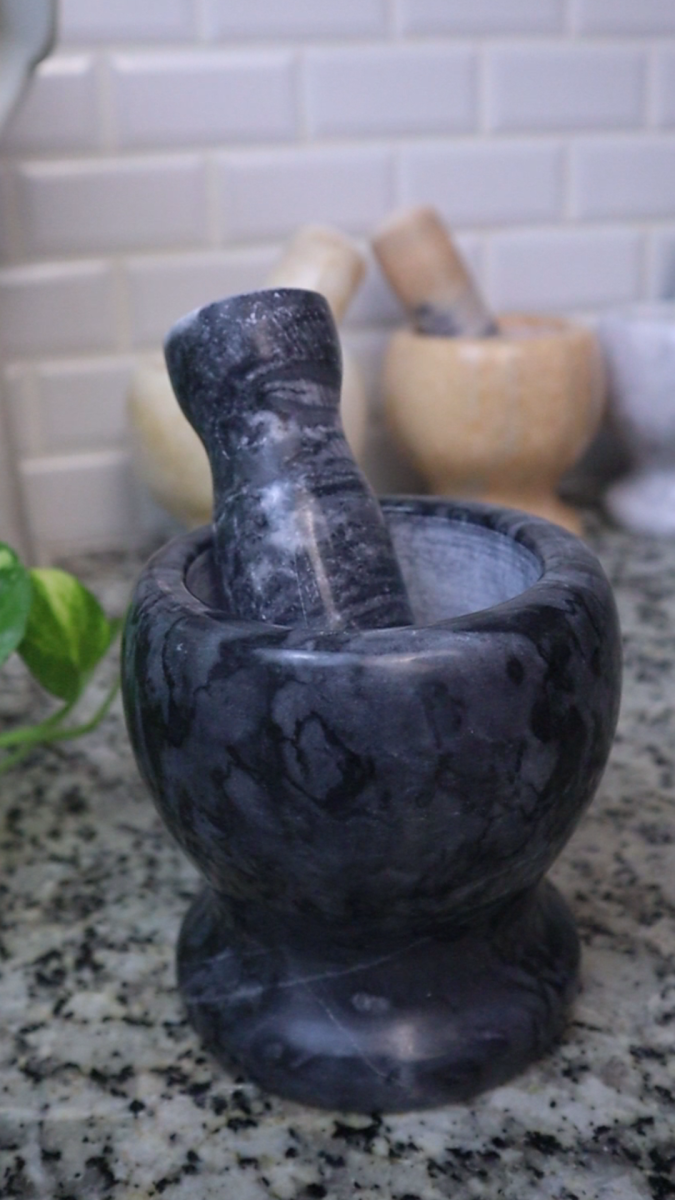 Natural Marble Mortar and Pestle